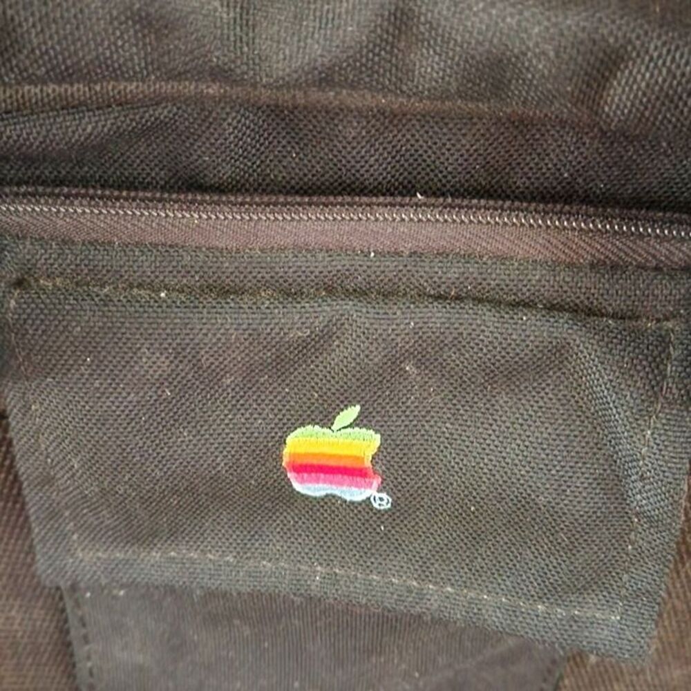 Macintosh Laptop Bag Portfolio Carrying Case Crossbody Black Rainbow Apple Logo - Picture 9 of 10